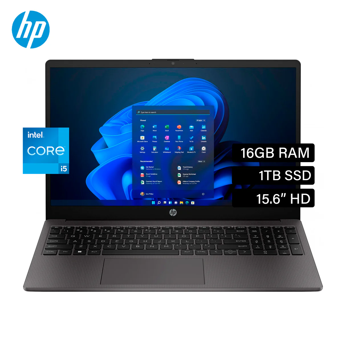 Notebook HP 250 G10, 15.6"  LED HD SVA, Core i5-1334U 4.60GHz, 16GB DDR4-3200MHz